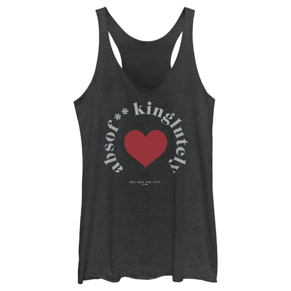 Women's Sex and the City Mr. Big Absolutely Heart Racerback Tank Top Black Heather X Small