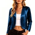 thumbnail image 7 of NominalSnug Womens Sequin Cardigan Open Front Long Sleeve Cropped Casual Jacket with Pockets Fall Outfits, 7 of 7