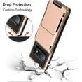 thumbnail image 5 of for Galaxy S10 Case with Credit Card Holder Wallet 4 Card Pocket Slot Scratch Resistant Dual Layer Protective Bumper Tough Rubber Armor Hard Shell Cover Case for Samsung Galaxy S10 Rose Gold, 5 of 11