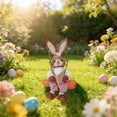 thumbnail image 4 of AURIGATE Easter Bunny on Swing Hanging Decor, 13.77in Wooden Swing Bunny Ornament, Plush Rabbit with Carrot Accents for Easter Tree, Porch, Home Decor & Spring Celebrations, 4 of 6