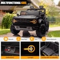 thumbnail image 6 of Ford Bronco Raptor 24V Ride on Toys, 2 Seater Ride on Cars with Remote Control, Bluetooth Music, Spring Suspension, Battery Powered Electric Car for Kids Ages 3-8, Black, 6 of 7