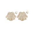 thumbnail image 2 of RUINIXCW Baby Girl Fall Outfits Goose/Strawberry Long Sleeve Ruffled Smocked Bubble Romper Dress and Bow Headband 2 Piece Set, 2 of 9
