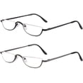 thumbnail image 3 of shiyou-Half Frame Reading Glasses for Women Men Slim Half Moon Lens Readers Metal Semi Rimless Eyewear, 3 of 4