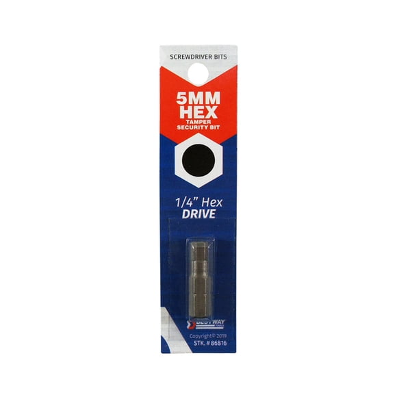 Broca de seguridad a prueba de manipulaciones Best Way Tools Hex de acero al carbono de 5 mm