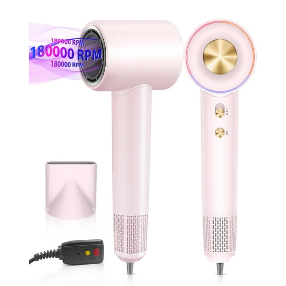 Hair Dryer, 180,000 RPM High Speed Ionic Blow Dryer with Brushless Motor, Fast Drying & Hair Care for Women