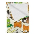 thumbnail image 2 of Cartoon Soft Flannel Fleece Throw Blanket, Style Animal Music Band Penguin on Cello Cat on Guitar Panda on Drums Print, Cozy Plush for Indoor and Outdoor Use, 70" x 90", Multicolor, by Ambesonne, 2 of 5