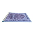 thumbnail image 2 of Ahgly Company Machine Washable Indoor Round Medallion Blue Traditional Area Rugs, 7' Round, 2 of 4