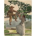 thumbnail image 3 of Winslow Homer 15x18 Black Modern Framed Museum Art Print Titled - On the Fence (1878), 3 of 5