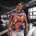 thumbnail image 3 of Wukai Oil Paintings of Elephants Print Men's Short-Sleeved Mesh T-Shirt,Quick-Dry Short Sleeve Workout T-Shirt-6X-Large, 3 of 8