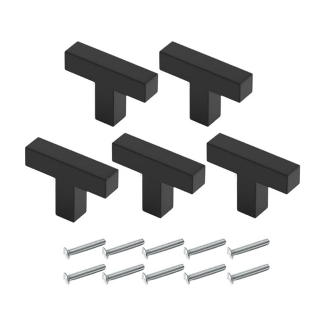 5 uds tiradores de gabinete manijas de gabinete puerta de baño resistente granja cocina fácil instalación tiradores decorativos manijas de cajón Negro