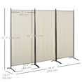 thumbnail image 3 of HOMCOM 6' 3 Panel Room Divider, Double Hinged Privacy Screen, Beige, 3 of 10