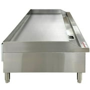 60 in. Commercial Five Burner Thermostat Stainless Steel Griddle 150,000BTU Countertop Flat Top Grill Natural Gas