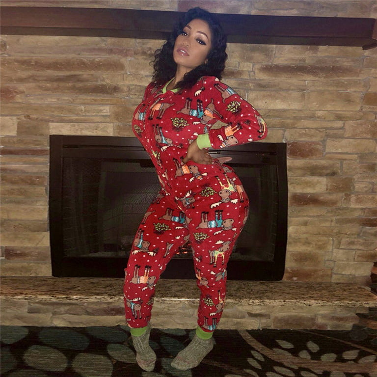Sexy Women Christmas Pajamas Sleepwear Pyjamas Nightwear Romper Jumpsuit Set