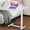 White, variant on CONCETTA Rolling Overbed Table, MDF Particleboard, Adjustable Height, Mobile Laptop Drafting Desk with Overbed Table and Wheels, Black