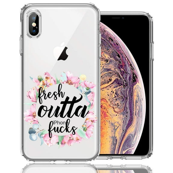 MUNDAZE For Apple iPhone XS/X Fresh Outta Fs Design Double Layer Phone Case Cover