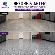 Colored Epoxies Clear Epoxy Resin and Hardener Kit, 2:1 Mix Ratio, Garage Coatings, Flake Floors, Metallic Epoxy Flooring, Clear, 1.5 Gallon Kit