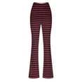 thumbnail image 5 of Women's Leggings Women Tight Fitting Hip Hugging Shapewear Striped Flared Pants Yoga Pants Workout Pants Women Red S, 5 of 7
