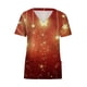 thumbnail image 4 of Tops Para Mujer Blusa Navideña Camisas Manga Corta Cuello en V Uniforme Árbol Impreso Bolsillos Enfermería Odeerbi ODB171074, 4 of 5