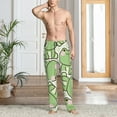 thumbnail image 5 of Uemuo Cute Frog Pattern Men's Wide Leg Palazzo Lounge Pants with Pockets Light Weight Loose Comfy Casual Pajama Pants-Large, 5 of 9