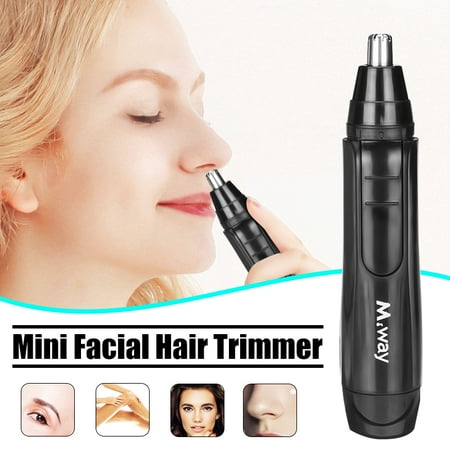 2019 New M.way Wet Dry Electric Portable Personal Ear Nose Eyebrow Mustache Face Hair Removal Trimmer Shaver Clipper Cleaner Remover Tool for Men Women With Stainless Steel (Best Face Trimmer 2019)