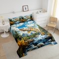 thumbnail image 4 of Erosebridal Pike Fish Print Bedding Comforter Set, Nature River Tree Mountain Down Comforter, Countryside Decorative Microfiber 2 Pieces, 4 of 8