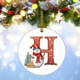 thumbnail image 5 of Christmas Ornaments Christmas Tree Decorations 26 Letter Ornaments With Snowman Acrylic Christmas Initial Letters Car Ornaments Pendant Hanging Ornaments for Christmas Tree Ornament Home Party, 5 of 6
