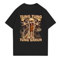 thumbnail image 1 of Moonsky AI/tungtungtungsahur T-Shirt Summer Tshirts Casual Loose Girls T Shirt Graphic Clothes Fashionable Round Neck Short Sleeve Work Clothes Printed Tops For Aldult Summer Tops(S#Black), 1 of 3