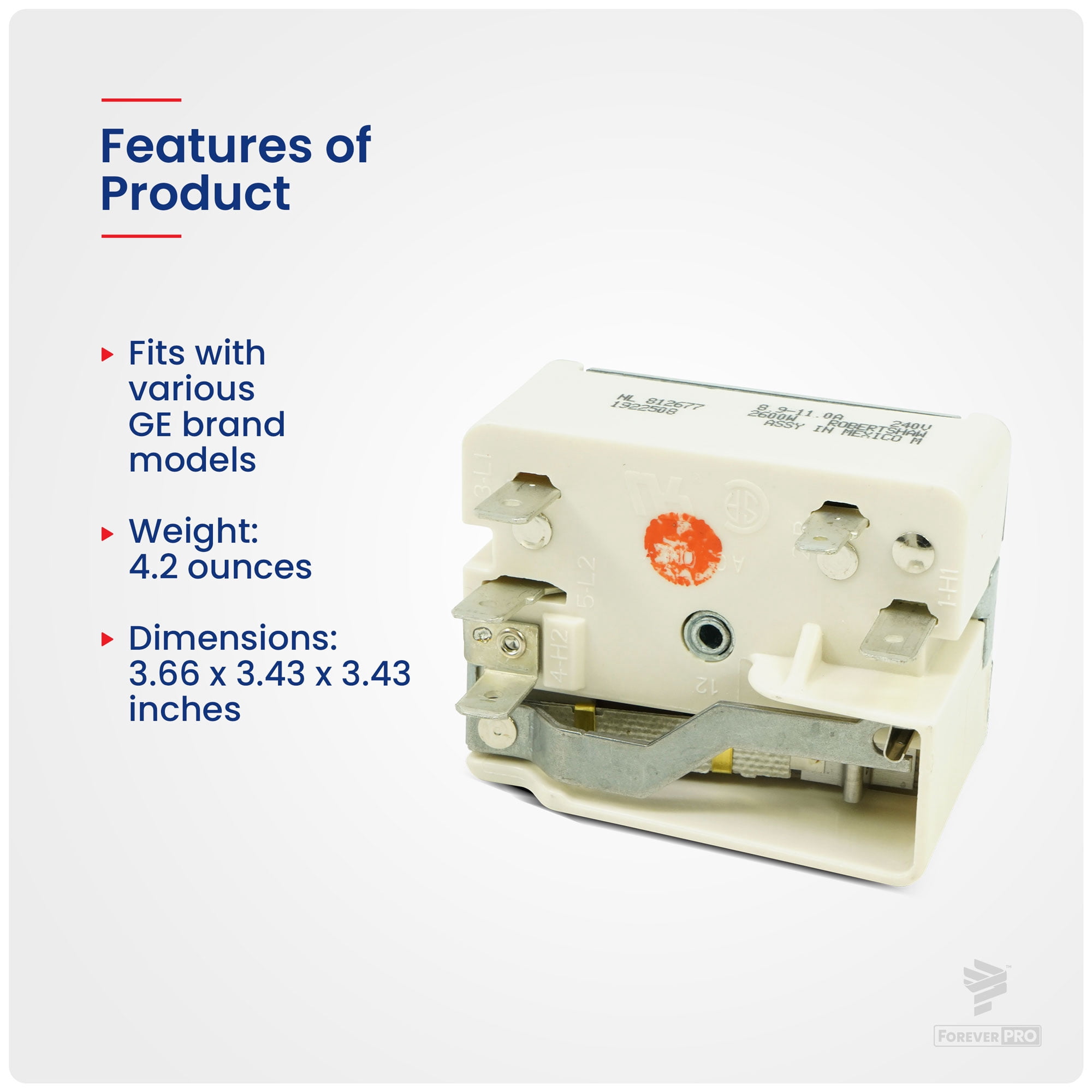 ForeverPRO WB24T10025 8 Inch Infinite Switch for GE Range WB24T10025-25PK