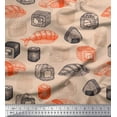 thumbnail image 1 of Soimoi Rayon Crepe Fabric Grains & Fish Food Fabric Prints by Yard 46 Inch Wide, 1 of 3