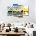 thumbnail image 3 of Elephant Stock Fort Myers Pier Wall Art - Horizontal Multi Panel Canvas - Living Room Wall Decor - Places Multi Panel - Gray And Blue Decor By Philippe Hugonnard - 75" x 48", 3 of 8