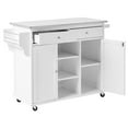 thumbnail image 4 of Acme Tullarick Kitchen Cart in Stainless Steel & White Finish 47"L x 18"W x 34"H, 4 of 6