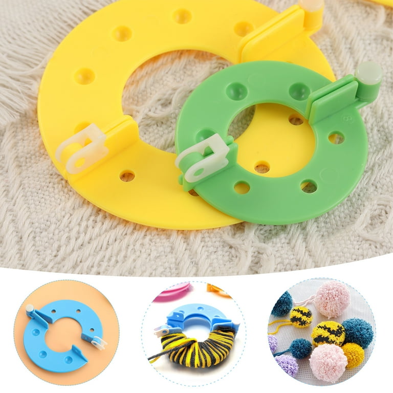 ULTNICE 8pcs 4 Sizes Essential Pompom Maker Fluff Ball DIY Needle Craft  Tool Kit (Random Color)