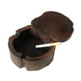 thumbnail image 3 of Solid Wood Ashtray Personality Wooden Ashtray With Cover 1 Piece Brown, 3 of 4