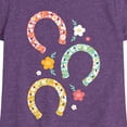 thumbnail image 3 of Instant Message - Floral Horseshoes - Toddler & Youth Girls Short Sleeve Graphic T-Shirt, 3 of 6