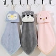 thumbnail image 3 of Soft Coral Velvet Hand Towel Super Absorbent Microfiber Hand Towel Cute Animal Design Hanging Bathroom Kitchen Towel Cloth, 3 of 6