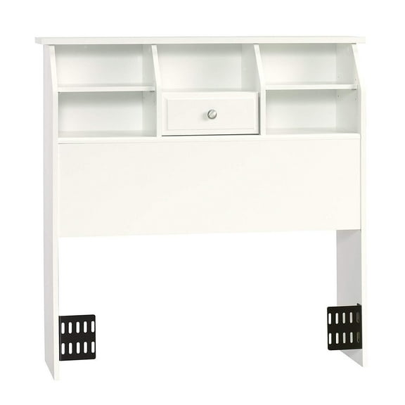 Twin Bookcase Headboard with Storage - Adjustable Shelves, Soft White Finish, Bedroom Headboard