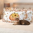 thumbnail image 3 of Fall Pumpkin Outdoor Waterproof Pillow Covers, Thanksgiving Eucalyptus Sunflower Rose Decorative Rectangle Throw Pillowcase Sofa Cushion Sham for Patio/Couch/Chair, 20"x12" 2 Pack, 3 of 8