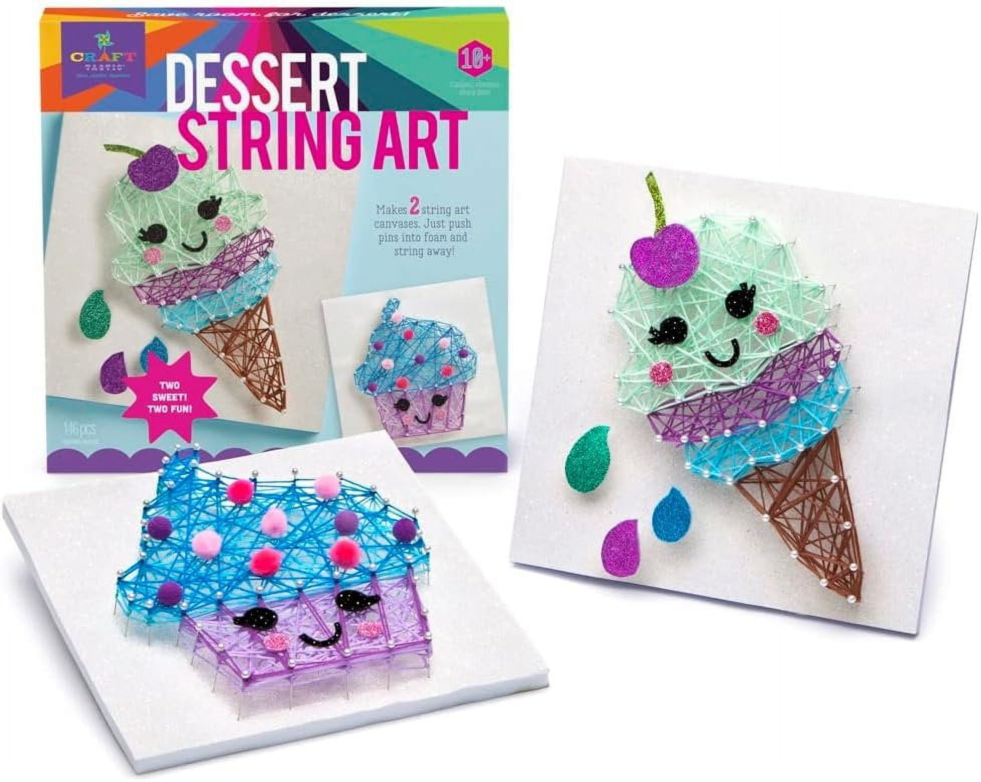Craft-tastic  String Art Kit  Craft Kit Makes 2 Large String Art Canvases  Desserts Edition