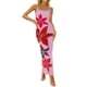 thumbnail image 1 of Vestido largo ZESICA para mujer, estampado floral, tirantes finos, color rosa, 1 of 8