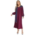 thumbnail image 3 of TSSOE Unisex Women Men Clergy Robe V-neck Color Block Split Zipper Front Choir Robe Pulpit Gown For Church Burgundy L, 3 of 7