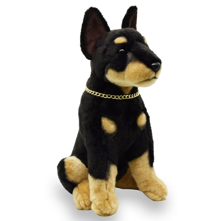 Realistic Doberman Dog Stuffed Animal Plush Toy Lifelike Animal Plushies Simulation Animals Doll