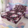 thumbnail image 2 of Manfei Ocean-Themed Axolotl Zipper Twin Comforter Sets with Fitted Sheet and 2 Pillowcases,Watercolor Salamander Print Zipper Bedding Set,Black Reversible,4-Piece, 2 of 7