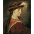 thumbnail image 2 of Hans Canon 20x24 Gold Ornate Framed and Double Matted Museum Art Print Titled - Lady with Feather Hat (1870), 2 of 4