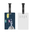 thumbnail image 5 of Cauagu Astronaut With USA Flag Print PVC Luggage Tag, Suitcase Label with Name ID Card Baggage Handbag Travel Suitcase Tags Perfect to Quickly Spot Luggage Suitcase, 5 of 7