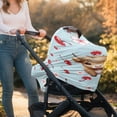 thumbnail image 5 of Renewold Highland Cow Cherry Stretchy Baby Car Seat Cover Carseat Canopy for Babies Universal Baby Breastfeeding Stroller High Chair Shopping Cart Cover, 5 of 7