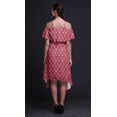 thumbnail image 3 of Bimba Robe Tunique Évasée à Manches Flottantes à Épaules Dénudées Imprimé Floral Rose - Moyen, 3 of 6
