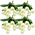 thumbnail image 1 of Ventas promocionales, 4X flores artificiales, simulación de ramo de 9 cabezas, tulipanes falsos, flores de boda, plantas, centros de mesa, decoración, blanco leche, 1 of 5
