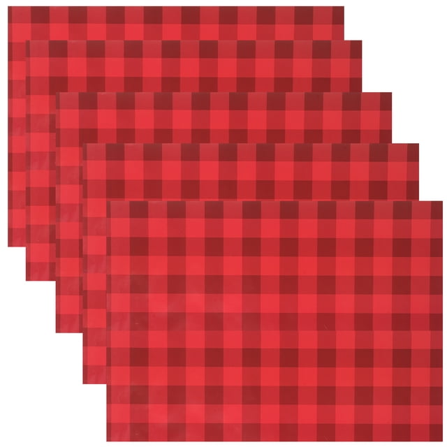 KAKOWELY 5 rollos de papel de regalo a cuadros rojos y negros para Navidad, bodas, San Valentín, cumpleaños y decoración.