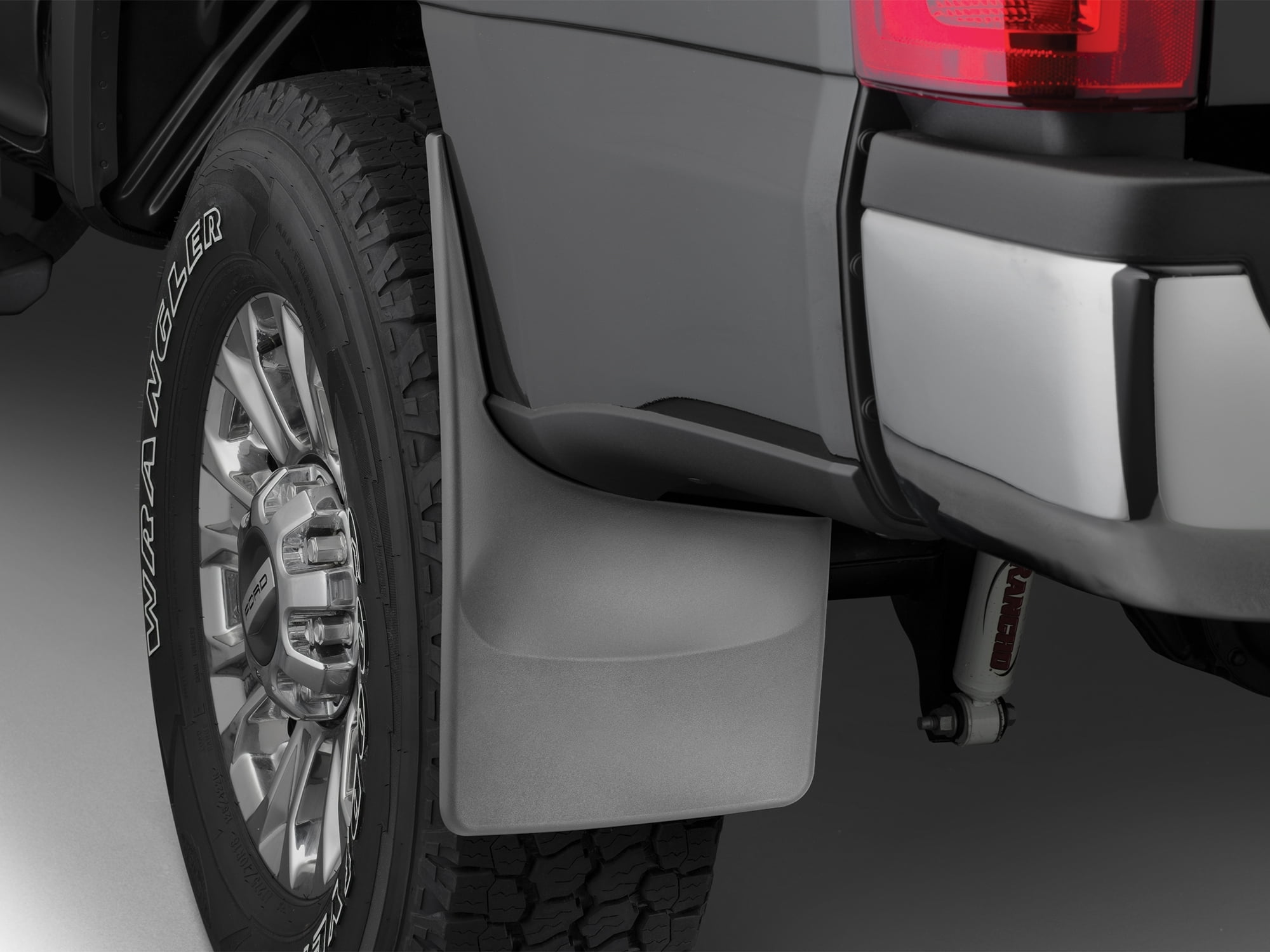 WeatherTech Custom No Drill Splash Guard MudFlaps compatible with 2026-2026 Ford Super Duty, Rear Pair - Black