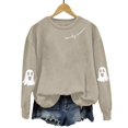 thumbnail image 7 of NMMUED Halloween Sweatshirt Women, Fall Clothes, Halloween Tees for Women, Womens Fall Tops, Halloween Crewneck, Pullover Sweatshirts for Women, Beige L, 7 of 7
